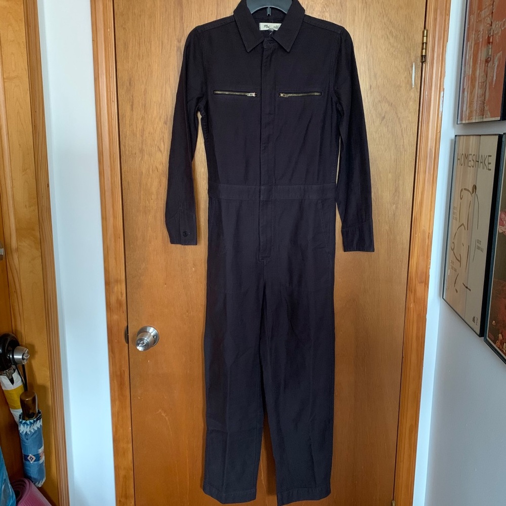 NWT Madewell Zip Pocket Coverall Jumpsuit Black XS